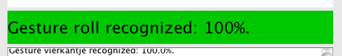Wiigee gesture recognized